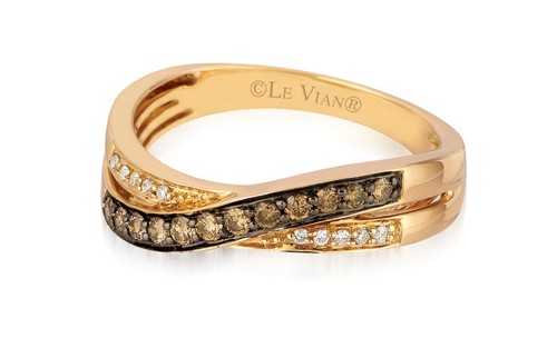 Chocolate diamond ring 14ct - chocolate,