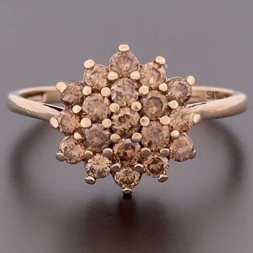 9ct yellow gold brown diamond - 9ct,