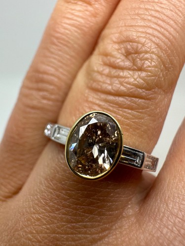 18ct platinum brown - 18ct/platinum, diamond