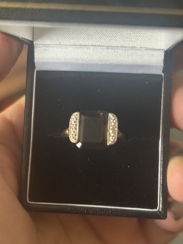 9ct gold smokey quartz and - smokey,
