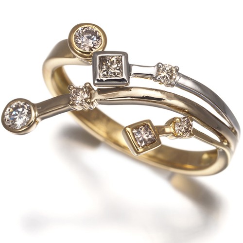 Auth gstv ring brown diamond - brown,