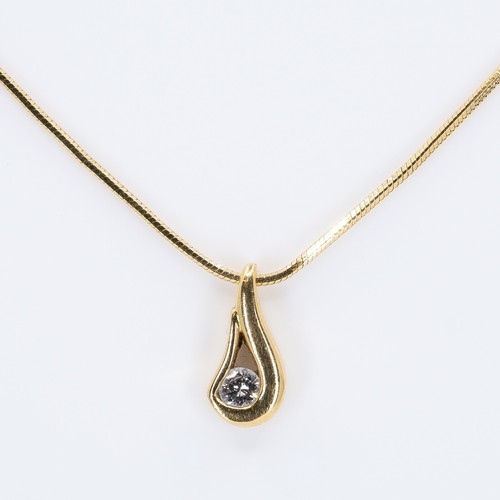 Gold diamond necklace - necklace, with