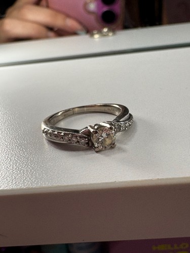 18k white gold diamond - , ring