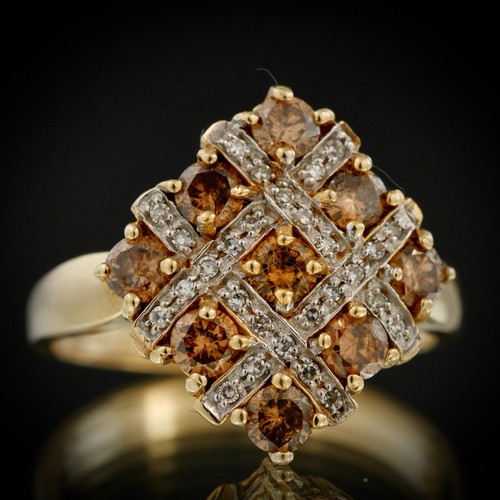 9ct yellow gold brown white - yellow,