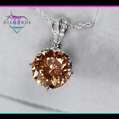 Champagne diamond necklace - diamond, |