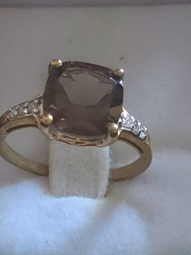 9ct yellow gold smoky quartz - 9ct, &