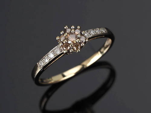 9ct gold diamond ring with - gold,