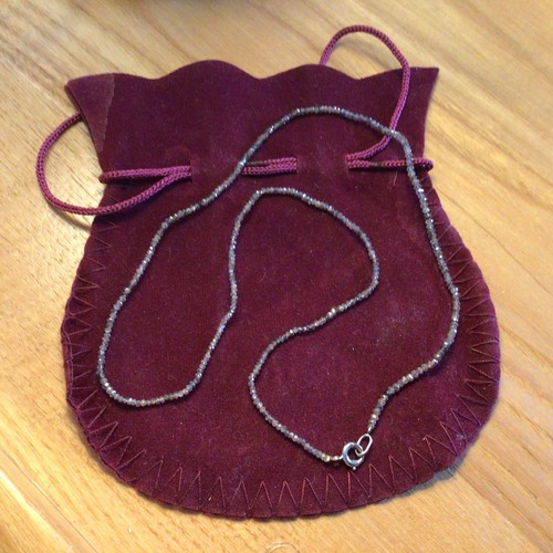 Diamond bead necklace - diamond,