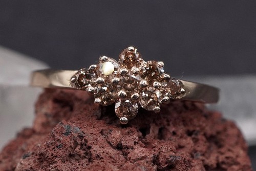 Solid gold cinnamon diamond - solid,